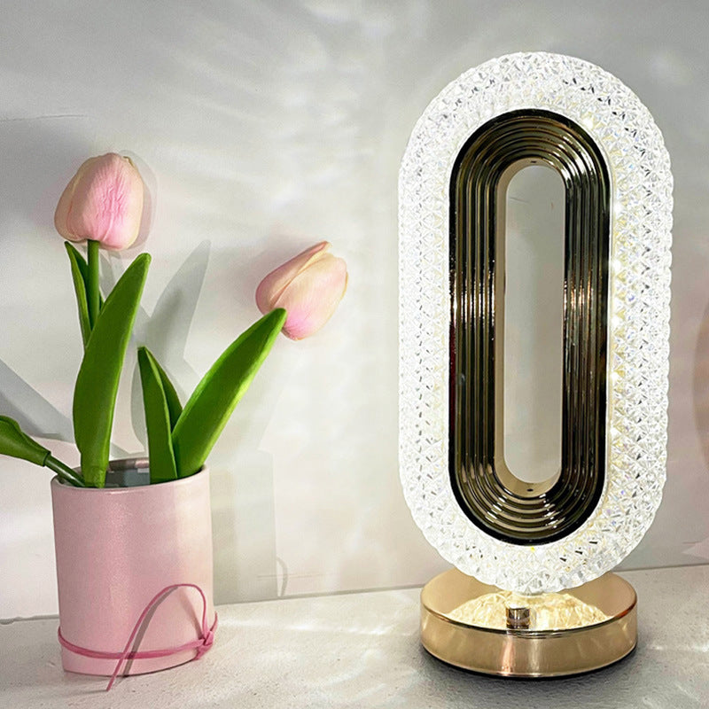 Luxury Modern LED Oval Table Lamp | Designer Bedside Nightstand Lamp