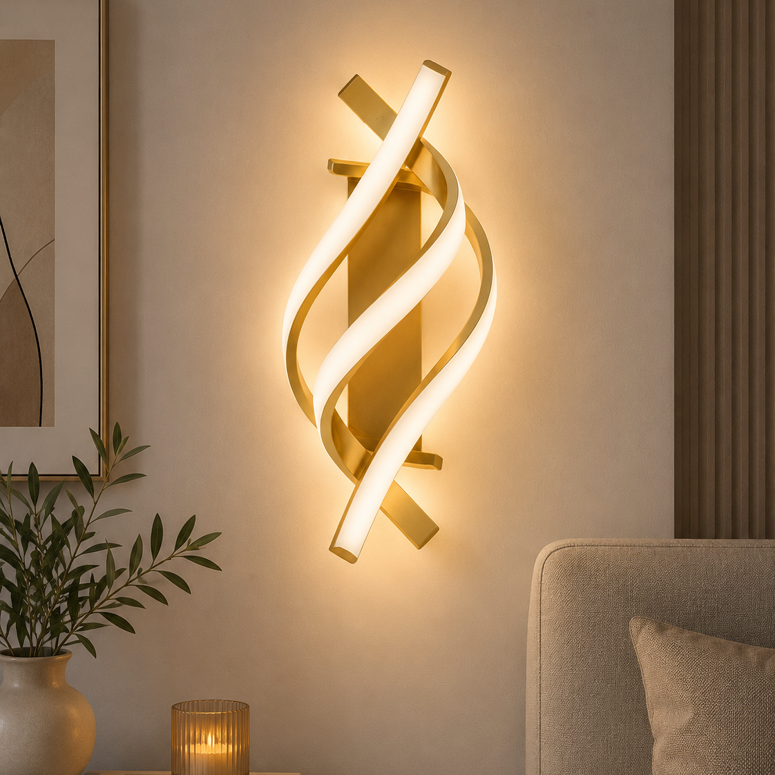 Luxury Modern Spiral LED Wall Light | Twisted Wall Sconce | Living Room Bedroom Home Decorative Wall Lamp