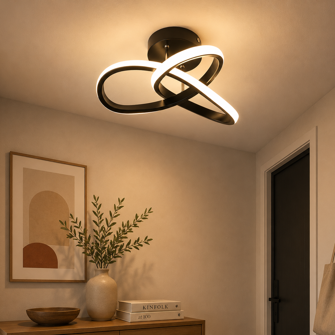 Luxury Modern Infinity LED Ceiling Light | Geometric Flush Mount Ceiling Lamp | Living Room Ceiling Light | Bedroom Home Lighting