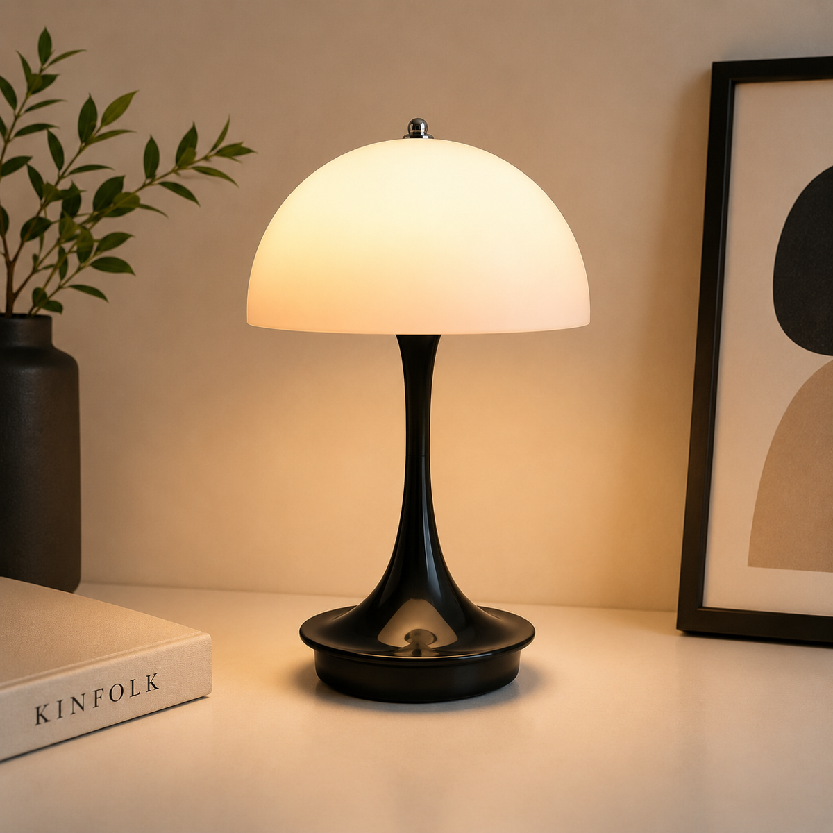 Luxury Modern Mushroom Table Lamp | Designer LED Bedside Lamp