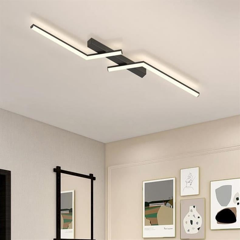 Modern LED Ceiling Light – Luxury Linear Flush Mount for Living Room & Bedroom