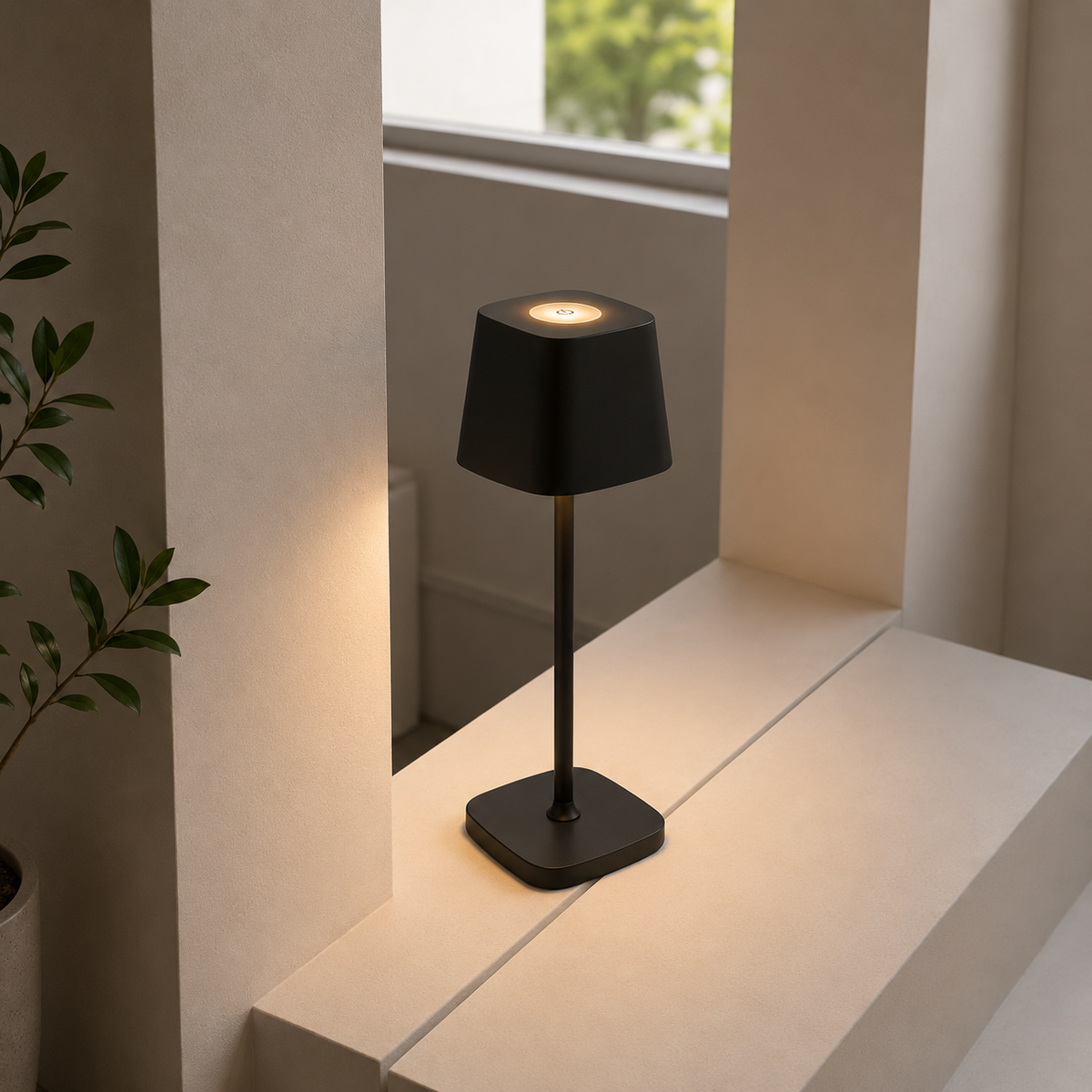 Luxury Modern Cordless LED Table Lamp | Rechargeable Bedside Nightstand Lamp | Designer Living Room Light | Bedroom Home Decor Lighting