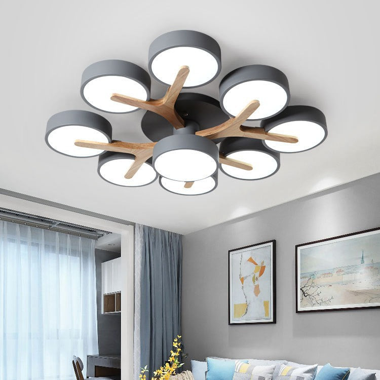 Luxury Modern LED Ceiling Light | Wooden Flush Mount Ceiling Lamp