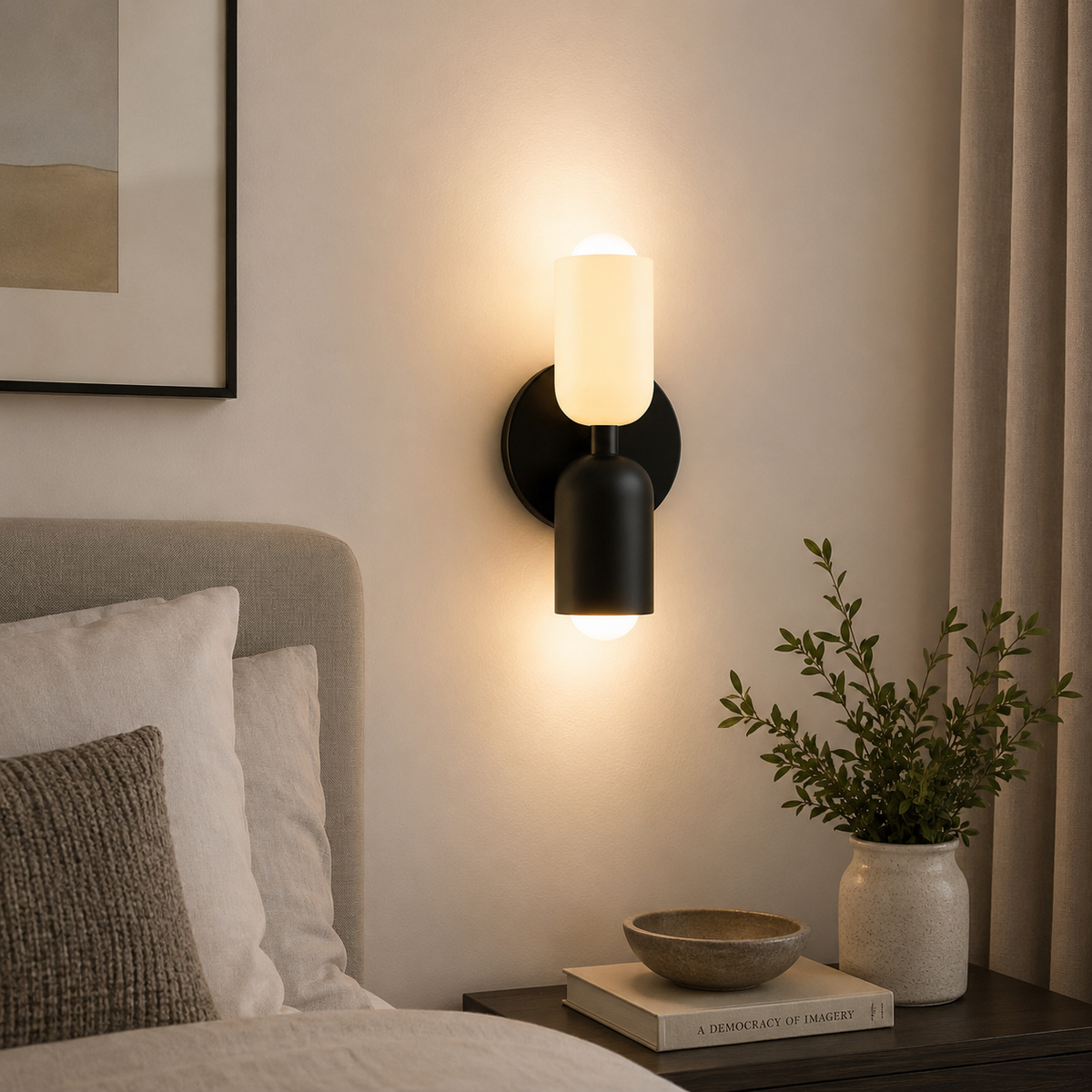 Luxury Modern Double Glass LED Wall Light | Living Room Bedroom Home Decorative Wall Sconce