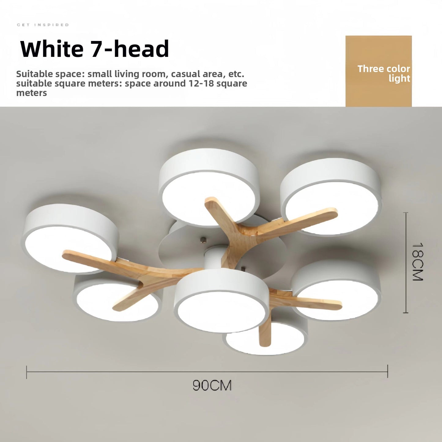 Luxury Modern LED Ceiling Light | Wooden Flush Mount Ceiling Lamp | Living Room Ceiling Light | Bedroom Light Fixture | Kitchen Home Lighting