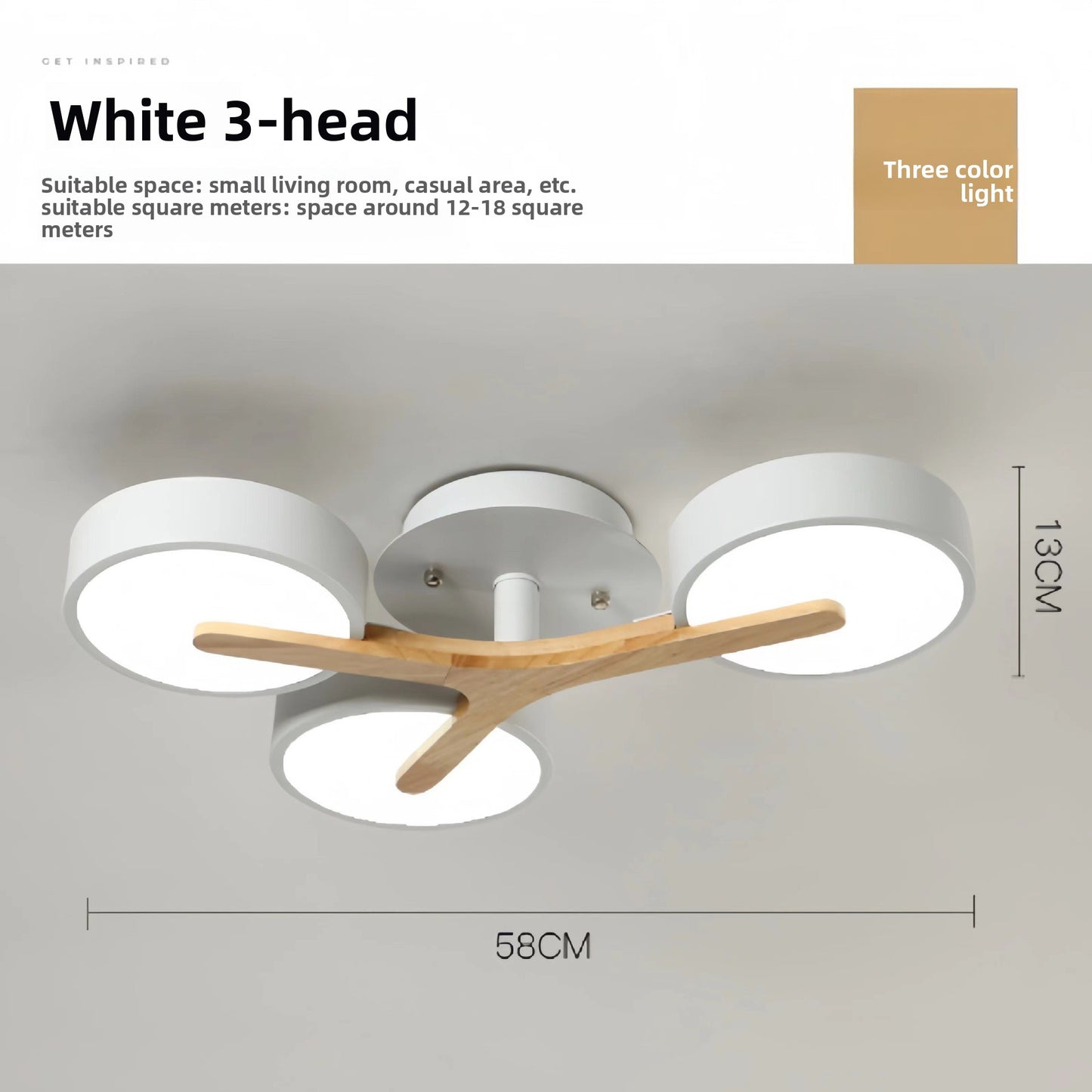 Luxury Modern LED Ceiling Light | Wooden Flush Mount Ceiling Lamp | Living Room Ceiling Light | Bedroom Light Fixture | Kitchen Home Lighting