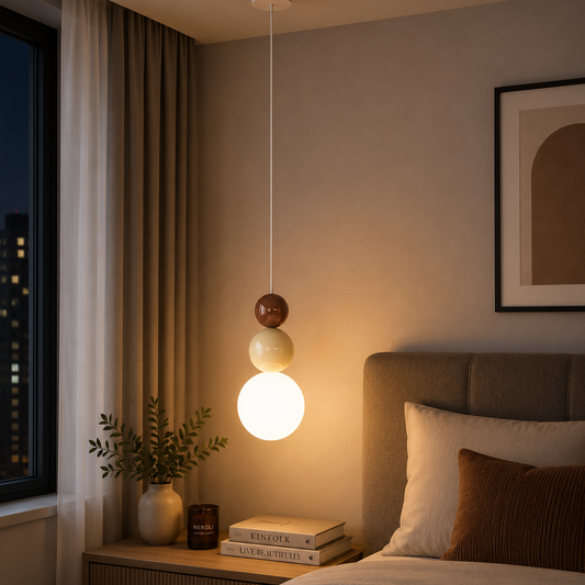 Luxury Modern Triple Globe Pendant Light | Glass Hanging Ceiling Lamp | Bedroom Bedside Pendant | Living Room | Kitchen Island Lighting