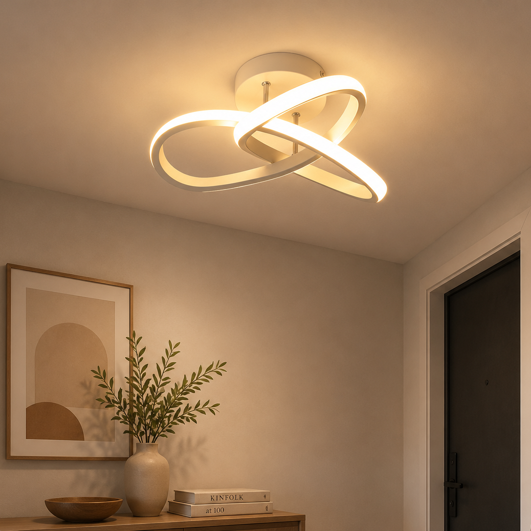 Luxury Modern Infinity LED Ceiling Light | Geometric Flush Mount Ceiling Lamp | Living Room Ceiling Light | Bedroom Home Lighting