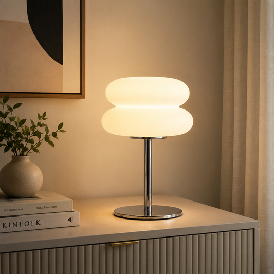 Luxury Modern Glass Table Lamp | Designer LED Bedside Lamp | Living Room Accent Light | Bedroom Nightstand Lamp | Home Decor Lighting