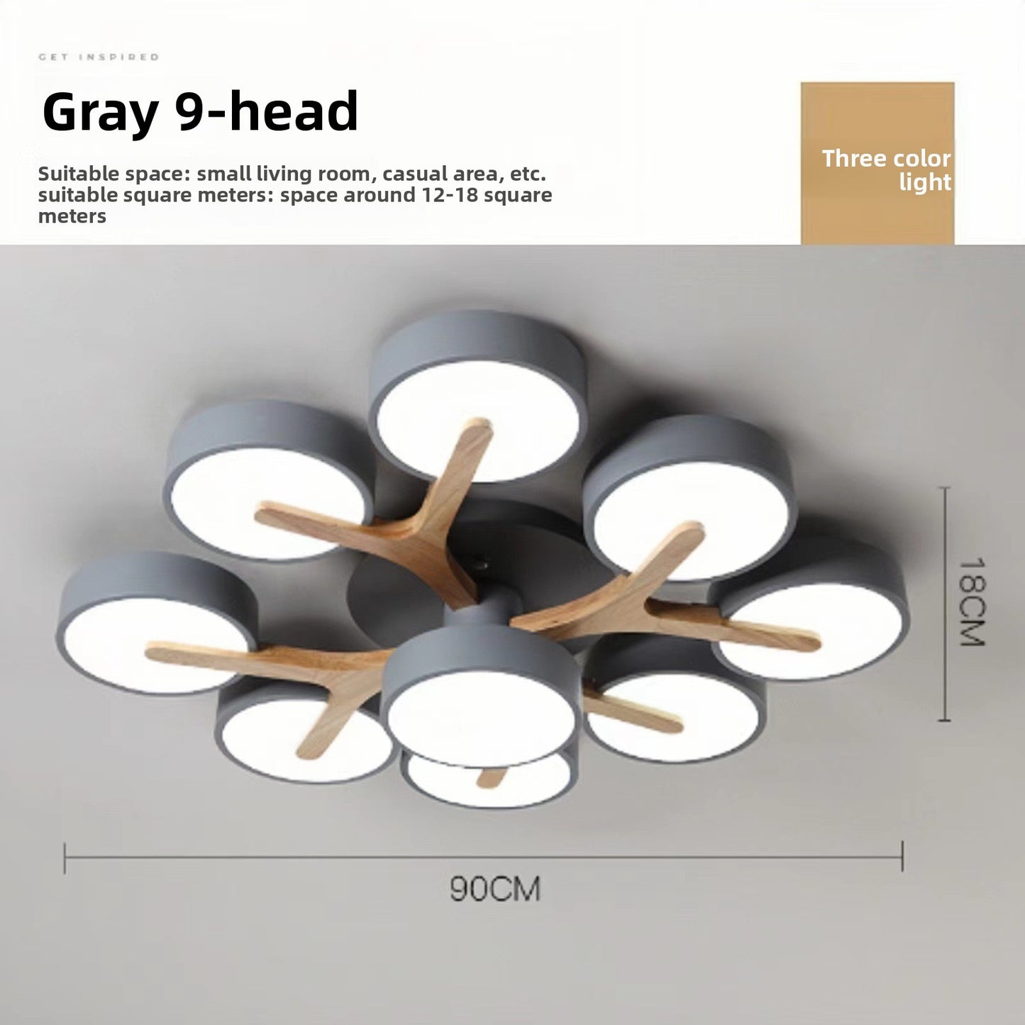 Luxury Modern LED Ceiling Light | Wooden Flush Mount Ceiling Lamp | Living Room Ceiling Light | Bedroom Light Fixture | Kitchen Home Lighting