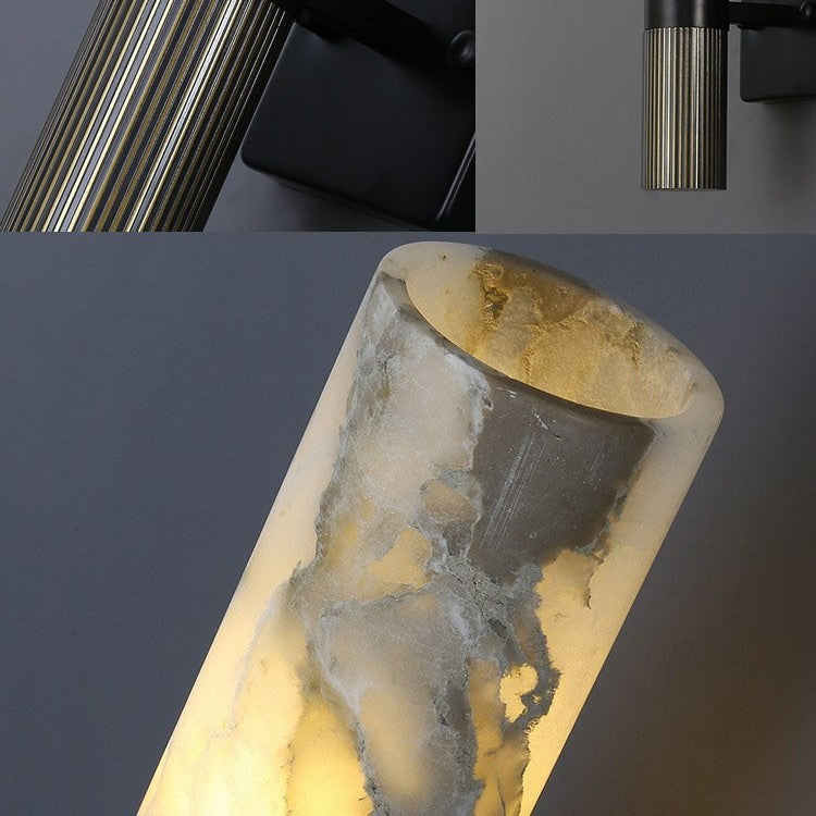 Modern Marble and Copper Wall Lamp with Adjustable Lighting