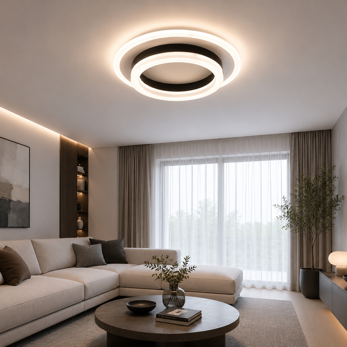 Luxury Modern LED Ceiling Light | Geometric Flush Mount Ceiling Lamp | Living Room Ceiling Light | Bedroom Light Fixture | Kitchen Home Lighting