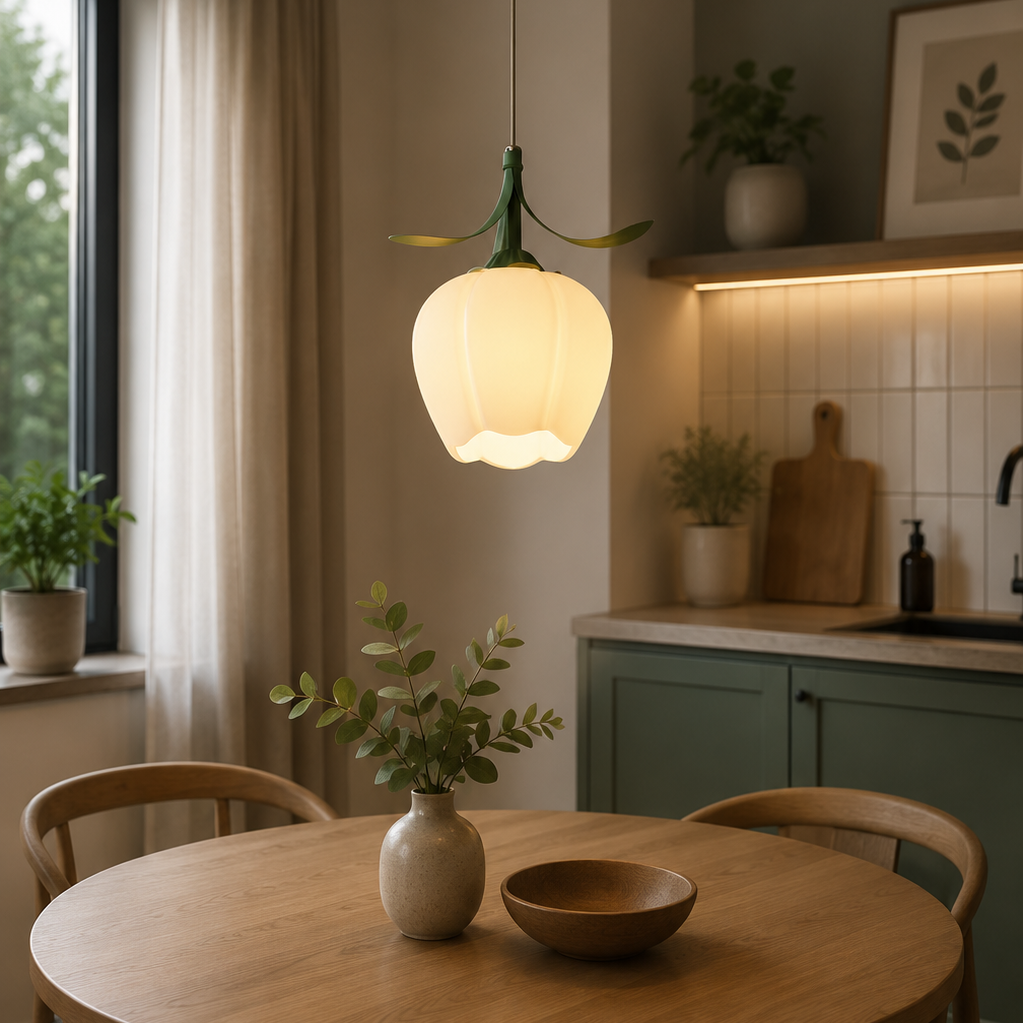 Luxury Vintage Glass Pendant Light | Floral Hanging Ceiling Lamp | Living Room Pendant Light | Dining Room Lighting | Bedroom Home Decor
