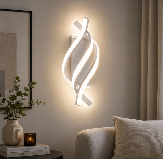 Luxury Modern Spiral LED Wall Light | Twisted Wall Sconce | Living Room Bedroom Home Decorative Wall Lamp