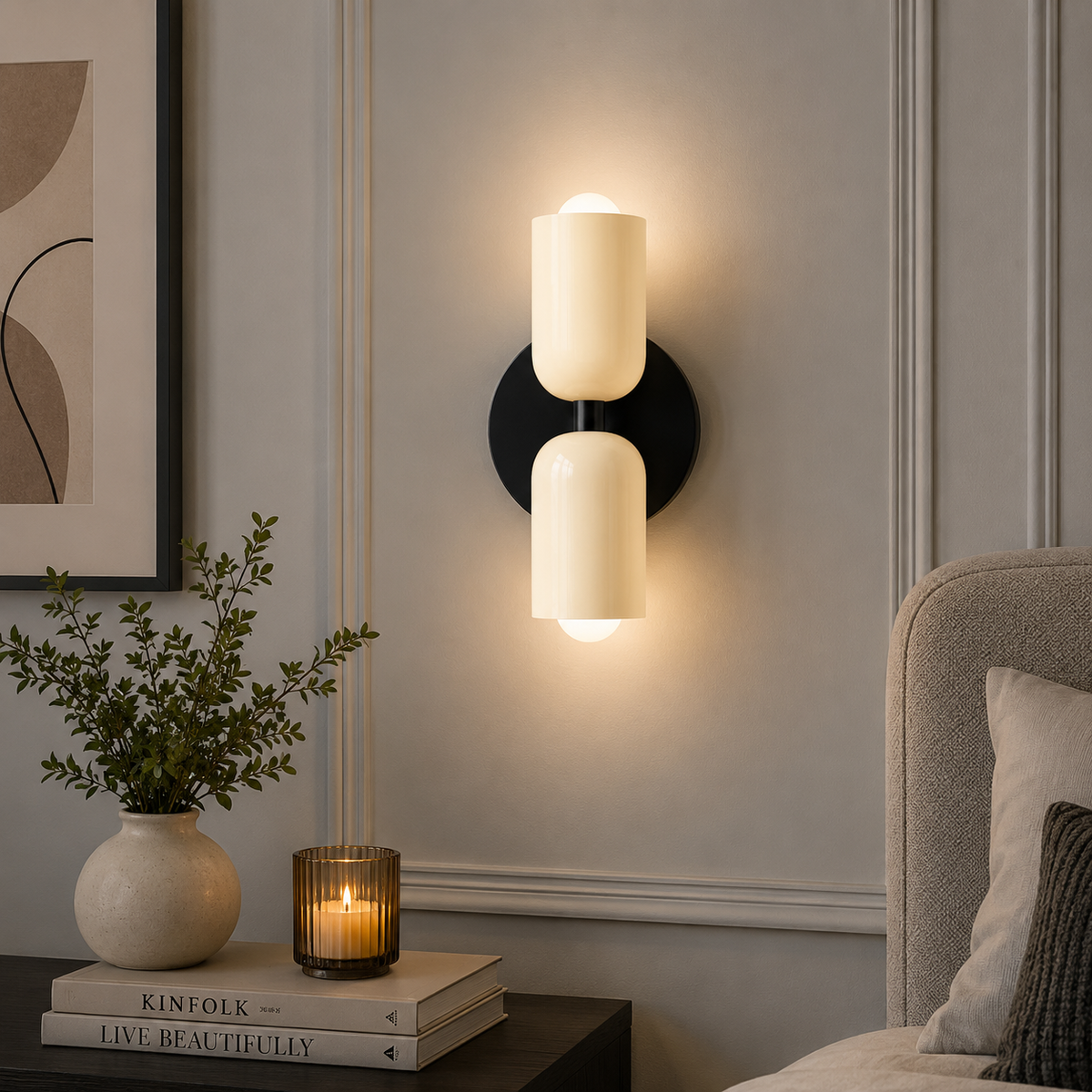 Luxury Modern Double Glass LED Wall Light | Living Room Bedroom Home Decorative Wall Sconce