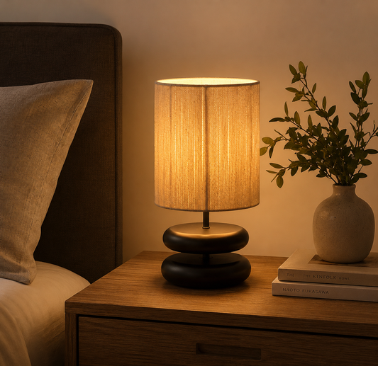 Luxury Modern Wooden Table Lamp | LED Bedside Nightstand Lamp