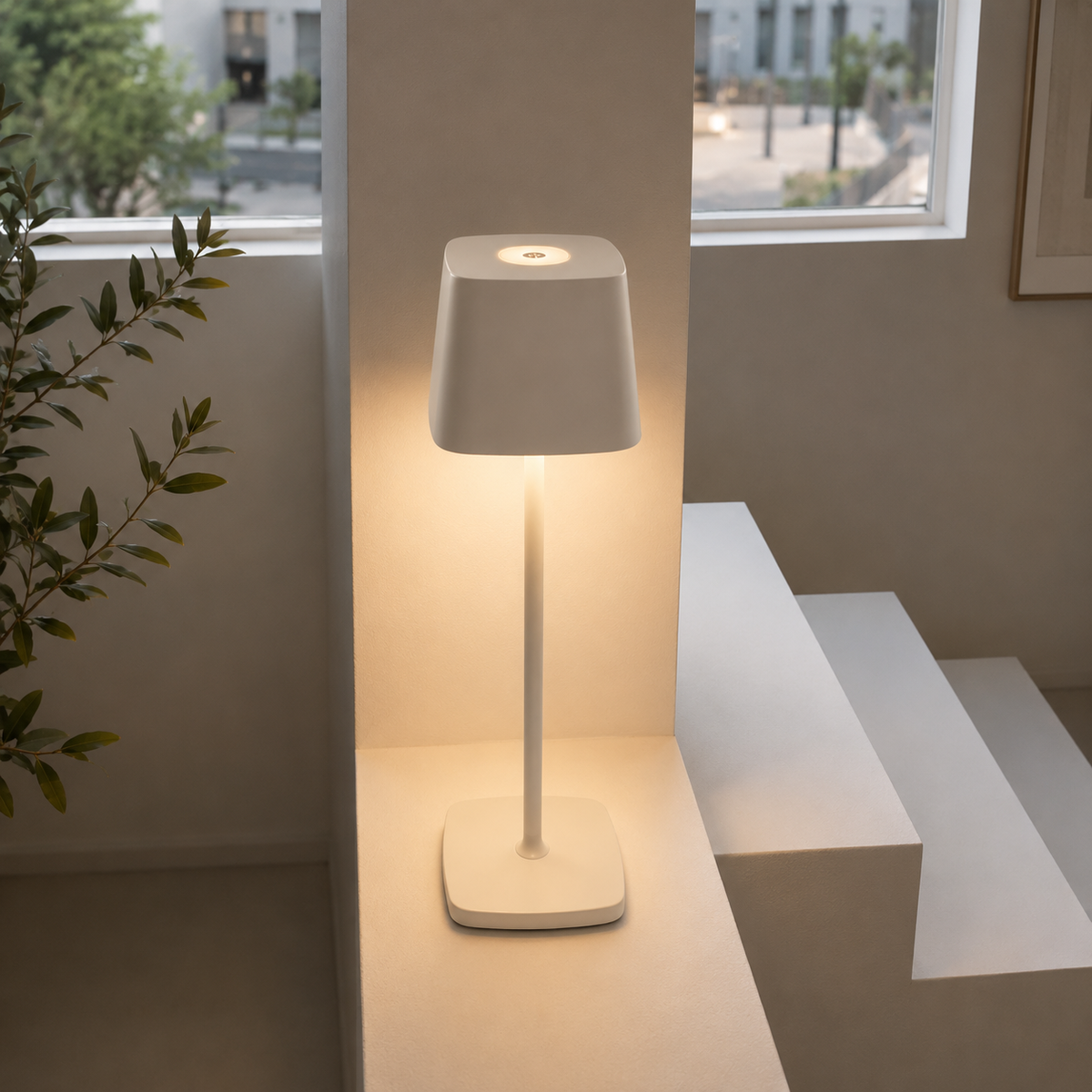 Luxury Modern Cordless LED Table Lamp | Rechargeable Bedside Nightstand Lamp | Designer Living Room Light | Bedroom Home Decor Lighting