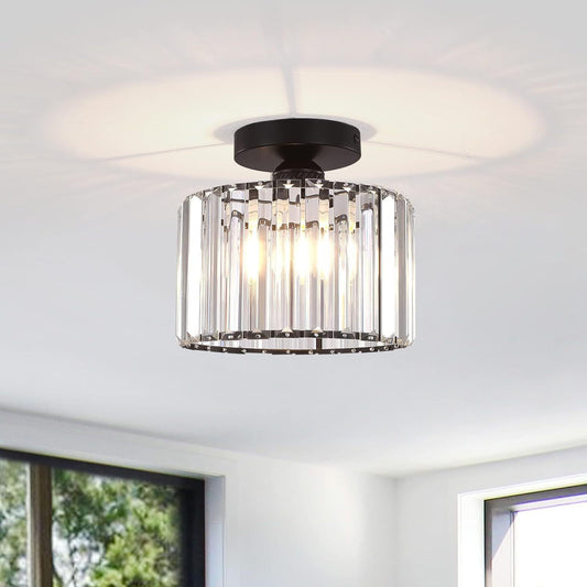 Modern Luxury Crystal Ceiling Light | Flush Mount Chandelier | Living Room Ceiling Light | Bedroom Ceiling Lamp | Hallway Light Fixture | Home Lighting