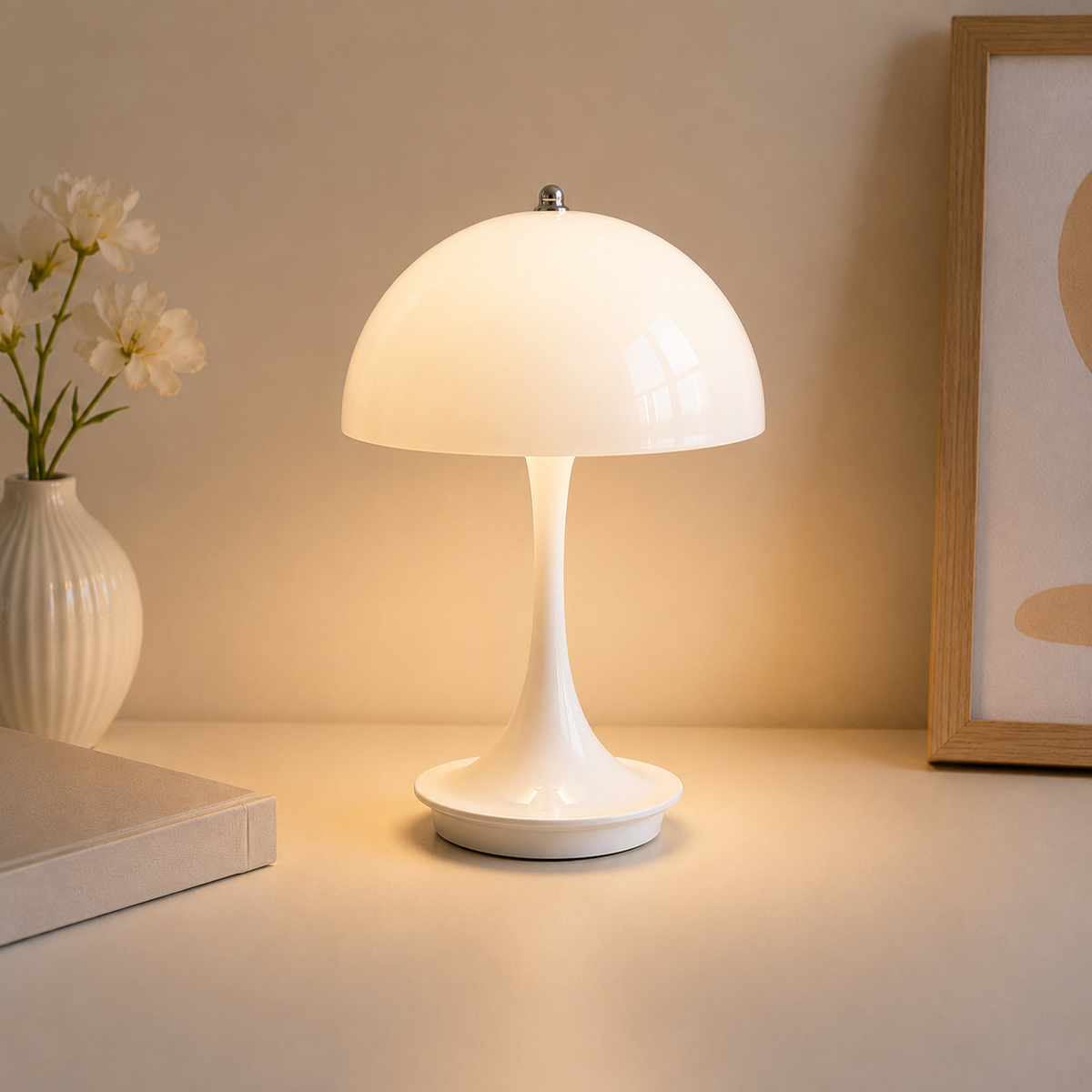 Luxury Modern Mushroom Table Lamp | Designer LED Bedside Lamp