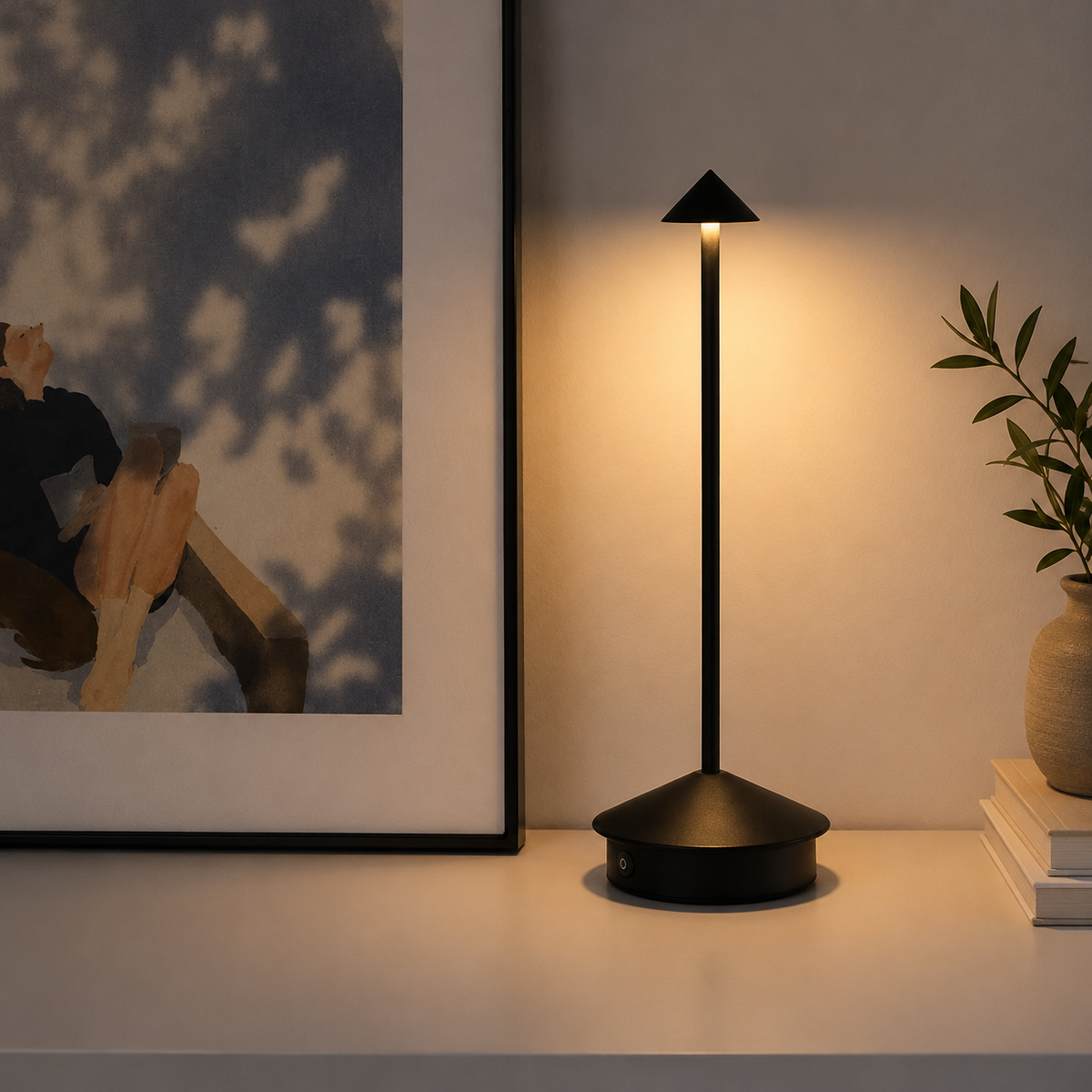 Luxury Modern LED Table Lamp | Rechargeable Cordless Bedside Lamp
